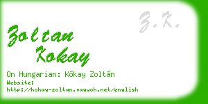 zoltan kokay business card